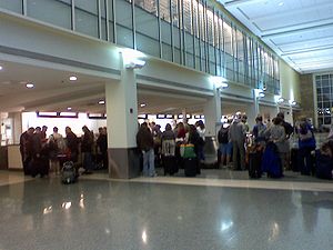 Northwest Airlines ticket counter.